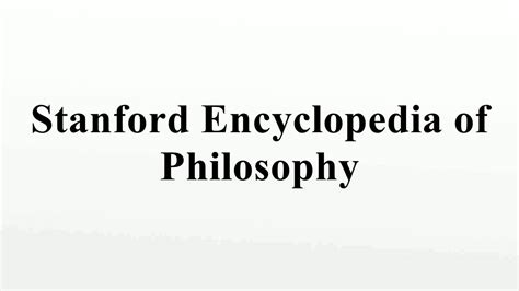 stanford encyclopedia|More.